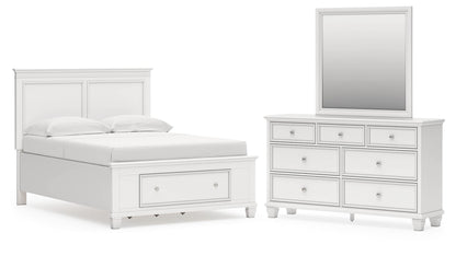 Fortman Full Panel Storage Bed, Dresser and Mirror