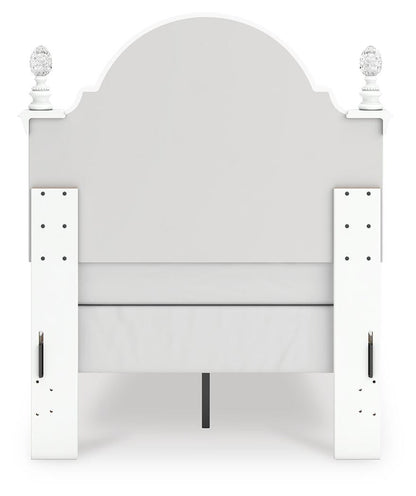 Maylilly Twin Upholstered Panel Bed, Dresser and Mirror