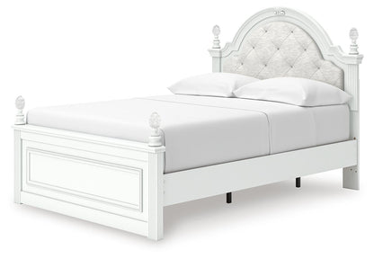 Maylilly Full Upholstered Panel Storage Bed, Dresser, Mirror and Nightstand