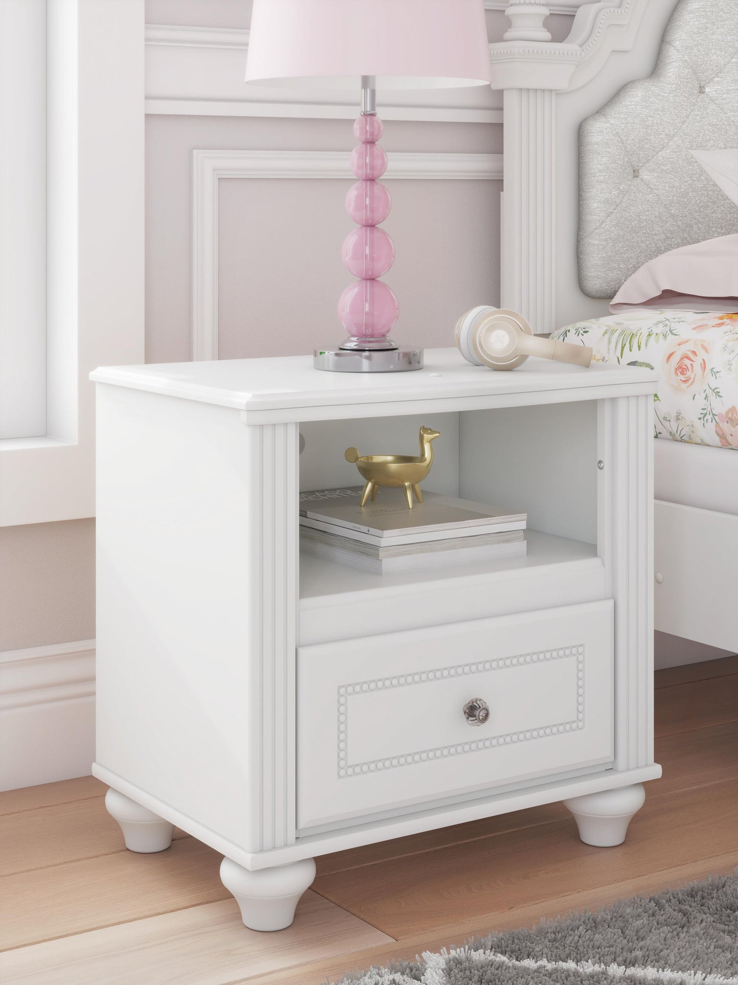 Maylilly Full Upholstered Panel Storage Bed, Dresser, Mirror and Nightstand