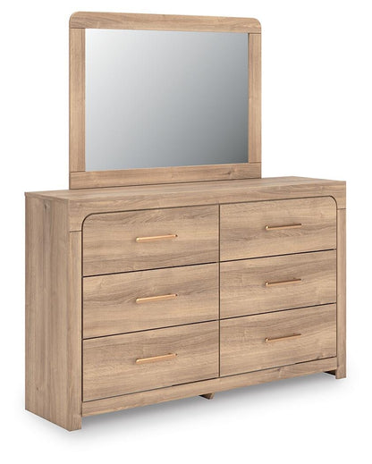 Hollymount King Upholstered Platform Bed, Dresser and Mirror