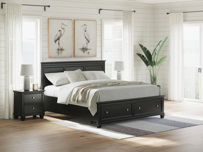 Lanolee California King Panel Storage Bed, Dresser and Mirror