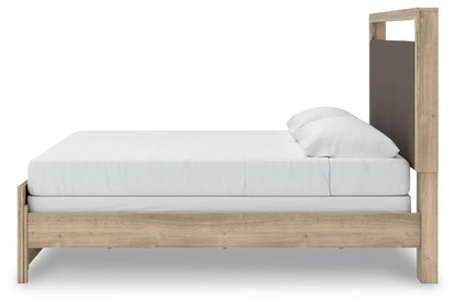 Hollymount King Upholstered Panel Bed, Dresser and Mirror