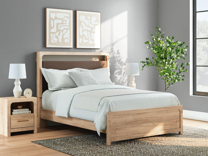 Hollymount Queen Upholstered Platform Bed, Dresser and Mirror