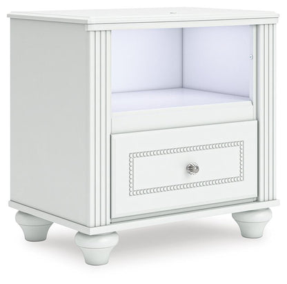 Maylilly Full Upholstered Panel Bed, Dresser, Mirror and Nightstand