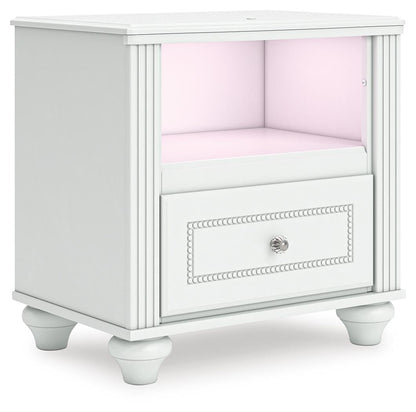Maylilly Full Upholstered Panel Bed, Dresser, Mirror and Nightstand