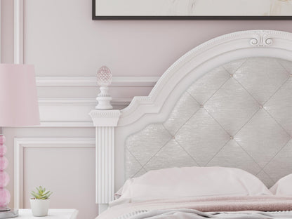 Maylilly Full Upholstered Panel Bed, Dresser, Mirror and Nightstand