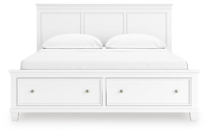 Fortman California King Panel Storage Bed, Dresser and Mirror