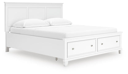 Fortman California King Panel Storage Bed, Dresser and Mirror
