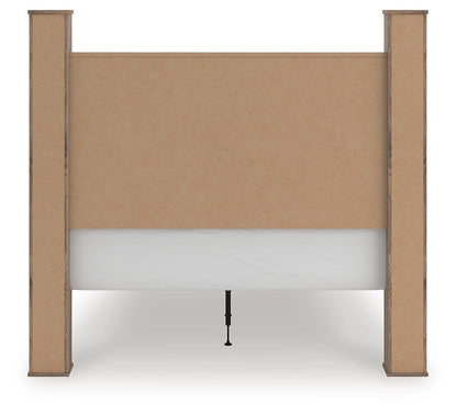 Keithland Queen Poster Bed with Mirrored Dresser