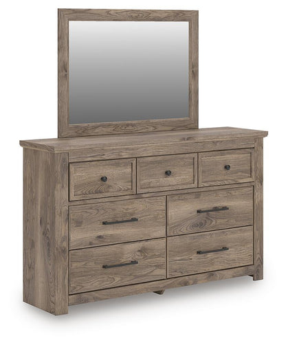 Keithland King Panel Bed with Mirrored Dresser and Nightstand