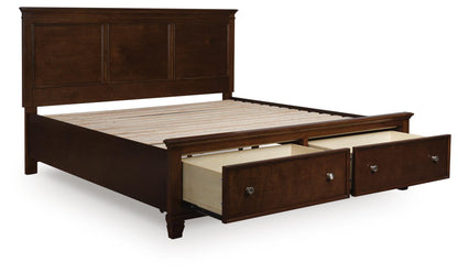 Danabrin King Panel Storage Bed, Dresser, Mirror and Nightstand