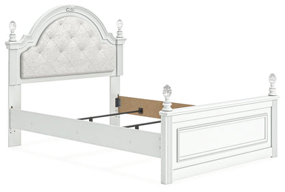 Maylilly Full Upholstered Panel Bed, Dresser and Mirror