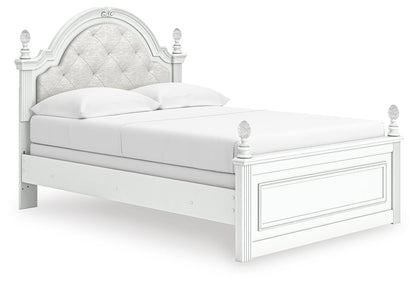 Maylilly Full Upholstered Panel Bed, Dresser and Mirror