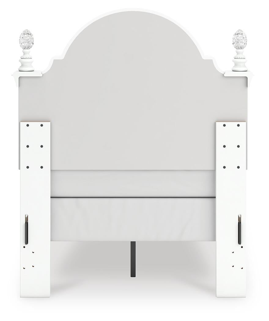 Maylilly Twin Upholstered Panel Bed, Dresser, Mirror and Nightstand