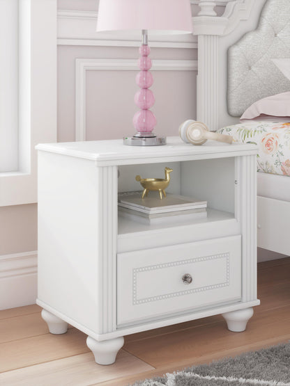 Maylilly Twin Upholstered Panel Bed, Dresser, Mirror and Nightstand