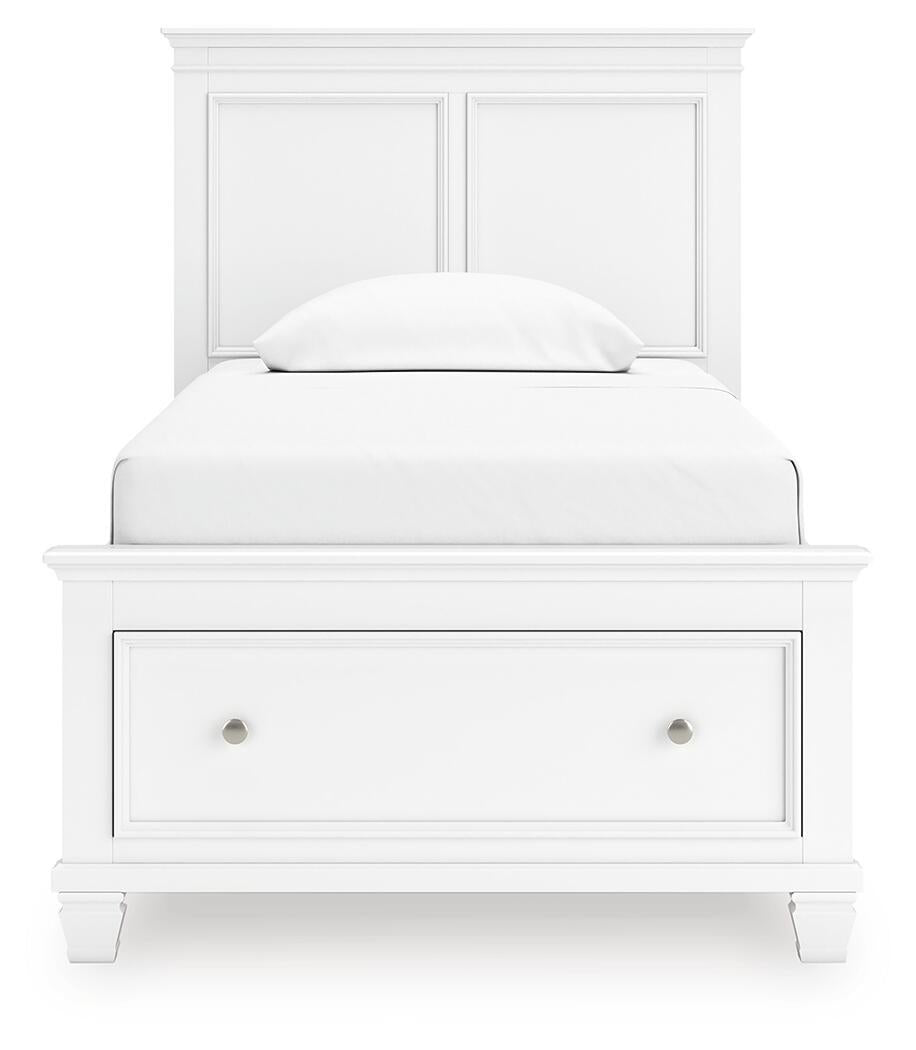 Fortman Twin Panel Storage Bed, Dresser, Mirror and Nightstand