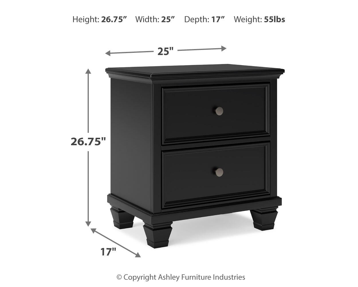 Lanolee California King Panel Storage Bed, Dresser, Mirror and Nightstand