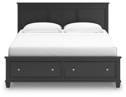 Lanolee King Panel Storage Bed, Dresser, Mirror and Nightstand