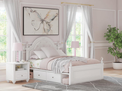 Maylilly Full Upholstered Panel Storage Bed, Dresser and Mirror