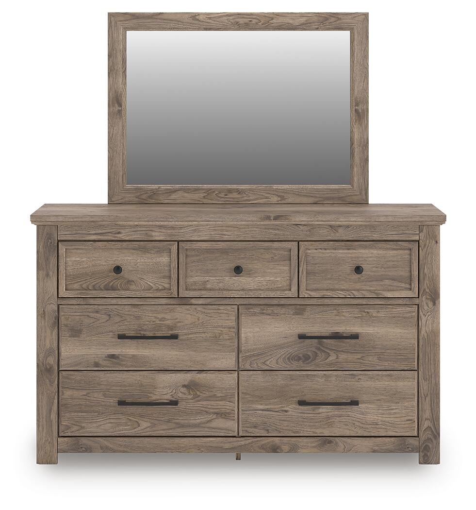 Keithland Queen Panel Bed with Mirrored Dresser