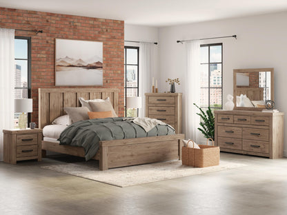 Garistyn King Panel Bed, Dresser, Mirror, Chest and Nightstand