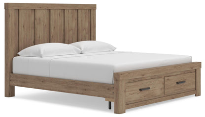 Garistyn King Panel Storage Bed, Dresser and Mirror