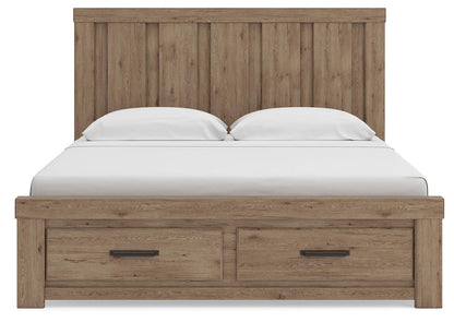 Garistyn King Panel Storage Bed, Dresser and Mirror