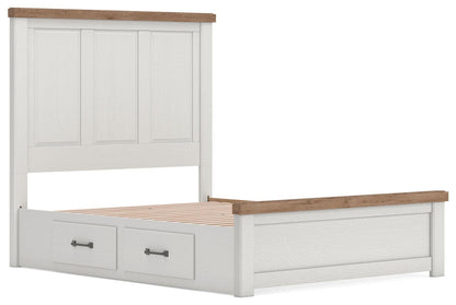 Savonport Queen Panel Bed with Storage, Dresser and Mirror