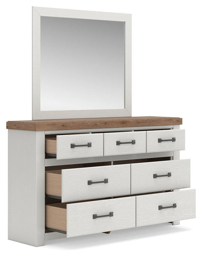 Savonport Queen Panel Bed with Storage, Dresser and Mirror