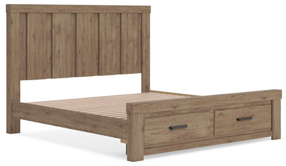 Garistyn King Panel Storage Bed. Dresser, Mirror and Nightstand