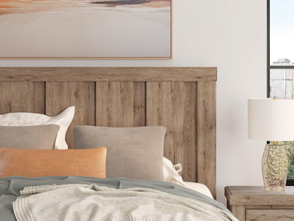 Garistyn King Panel Storage Bed. Dresser, Mirror and Nightstand