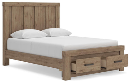 Garistyn Queen Panel Storage Bed, Dresser and Mirror