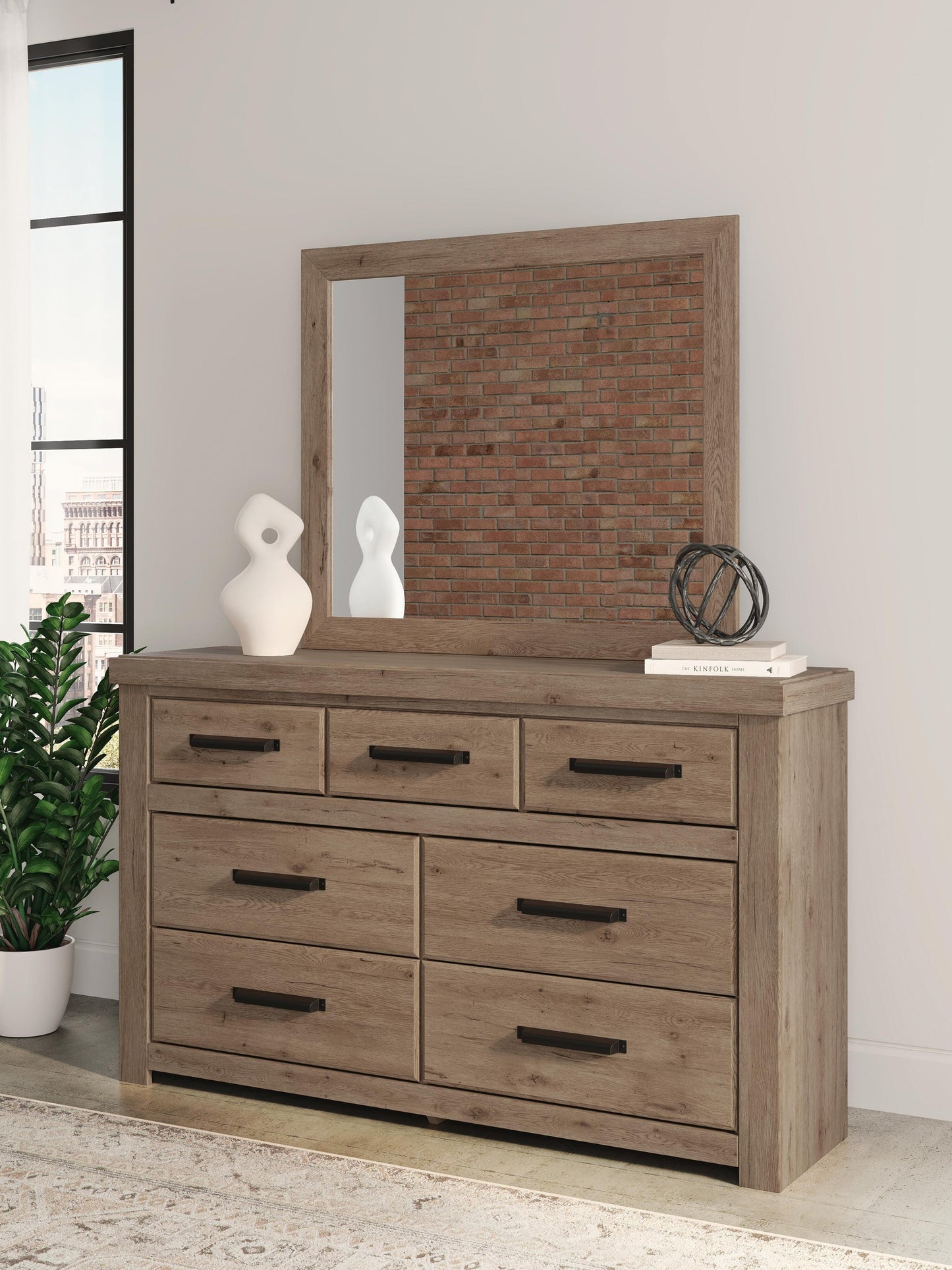 Garistyn Queen Panel Storage Bed, Dresser and Mirror