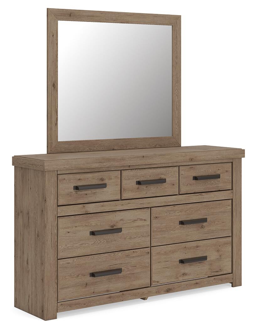 Garistyn Queen Panel Bed. Dresser, Mirror and Nightstand