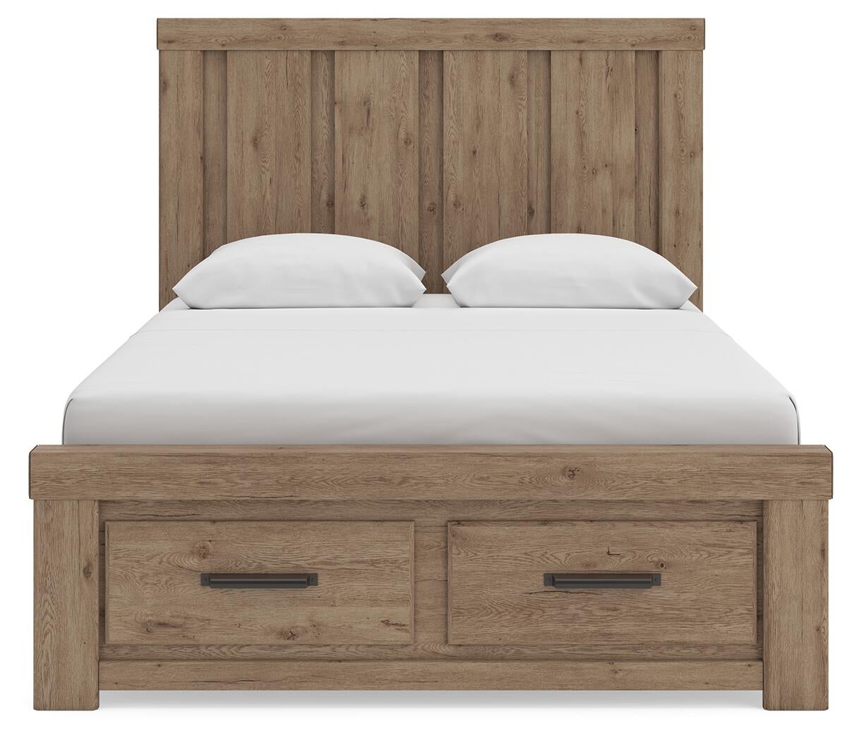 Garistyn Queen Panel Storage Bed. Dresser, Mirror and Nightstand