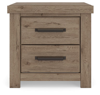 Garistyn Queen Panel Storage Bed. Dresser, Mirror and Nightstand