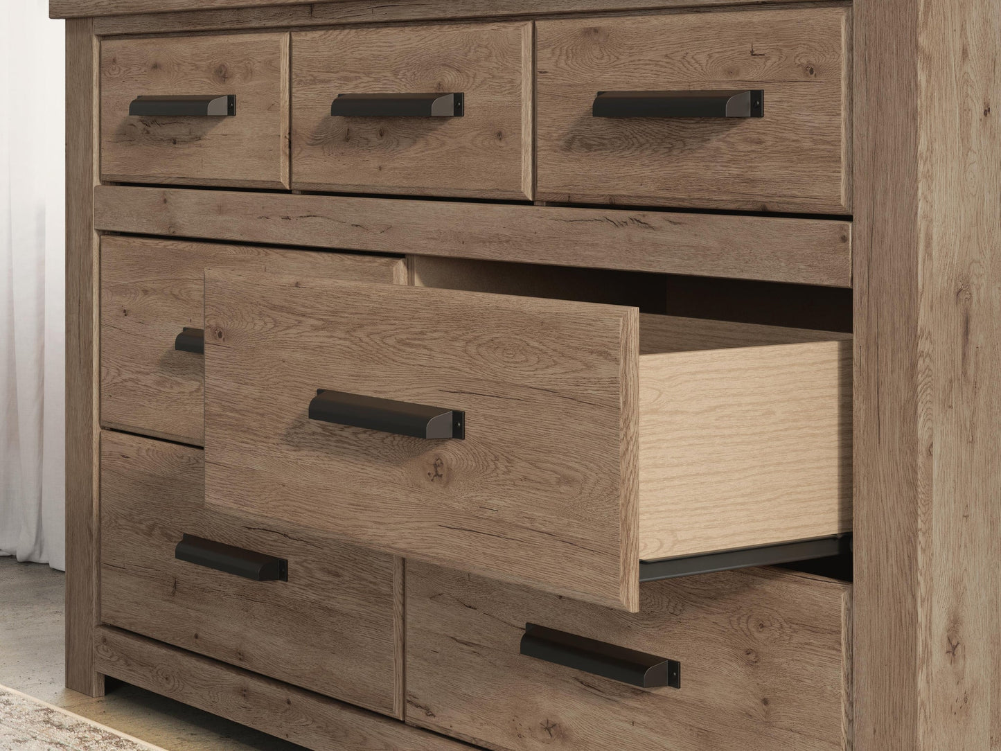 Garistyn Queen Panel Bed, Dresser, Mirror, Chest and Nightstand
