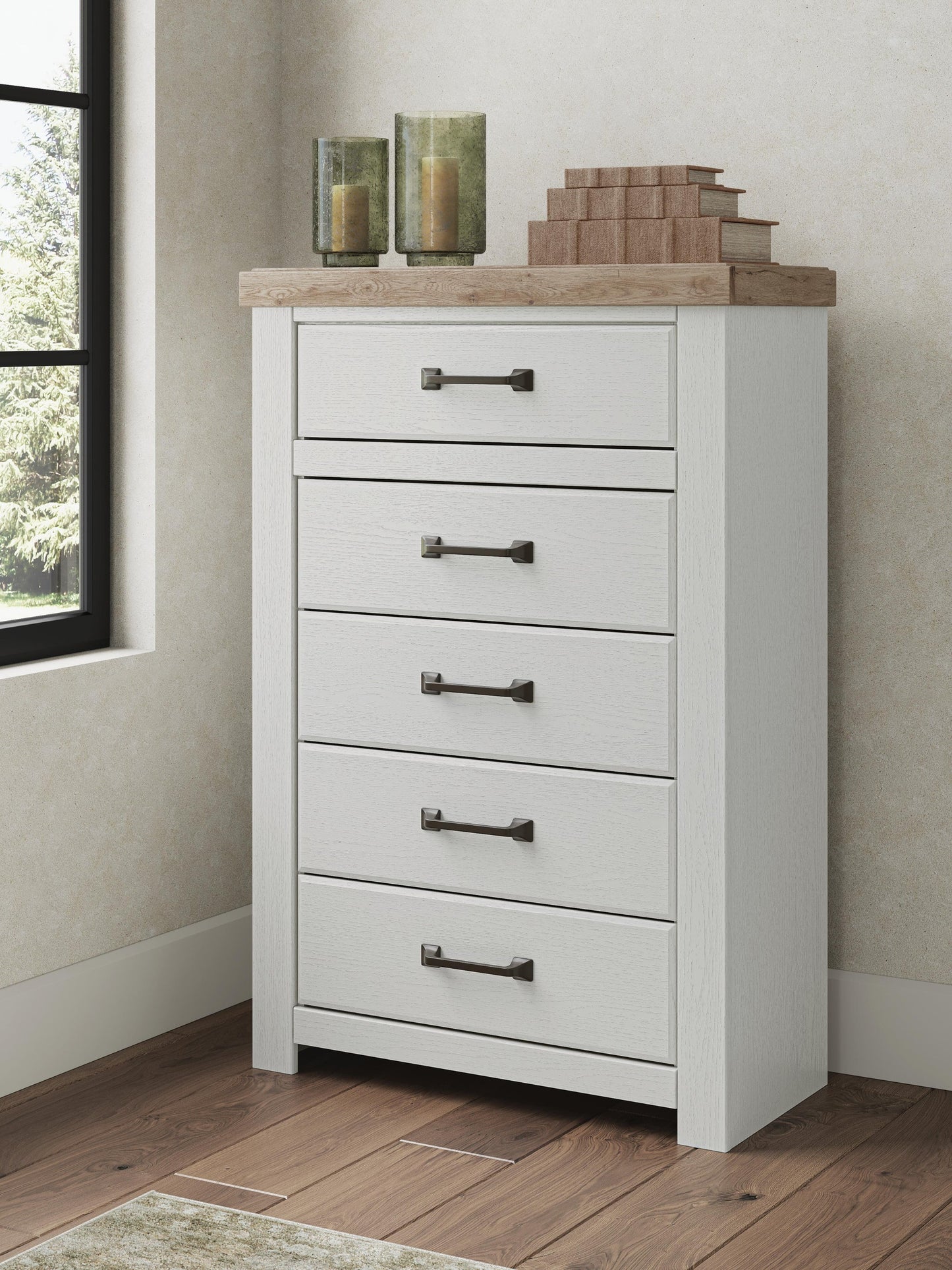 Savonport Twin Panel Bed, Dresser, Mirror, Chest and Nightstand