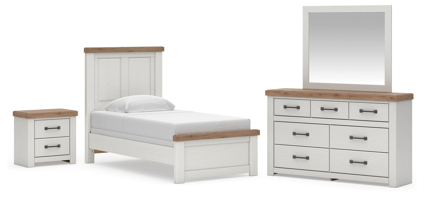 Savonport Twin Panel Bed. Dresser, Mirror and Nightstand