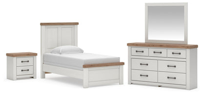 Savonport Twin Panel Bed. Dresser, Mirror and Nightstand