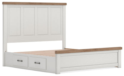 Savonport King Panel Bed with Storage, Dresser and Mirror