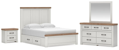 Savonport Queen Panel Bed with Storage. Dresser, Mirror and Nightstand