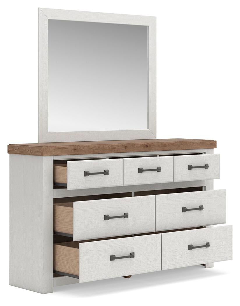 Savonport Twin Panel Storage Bed, Dresser and Mirror