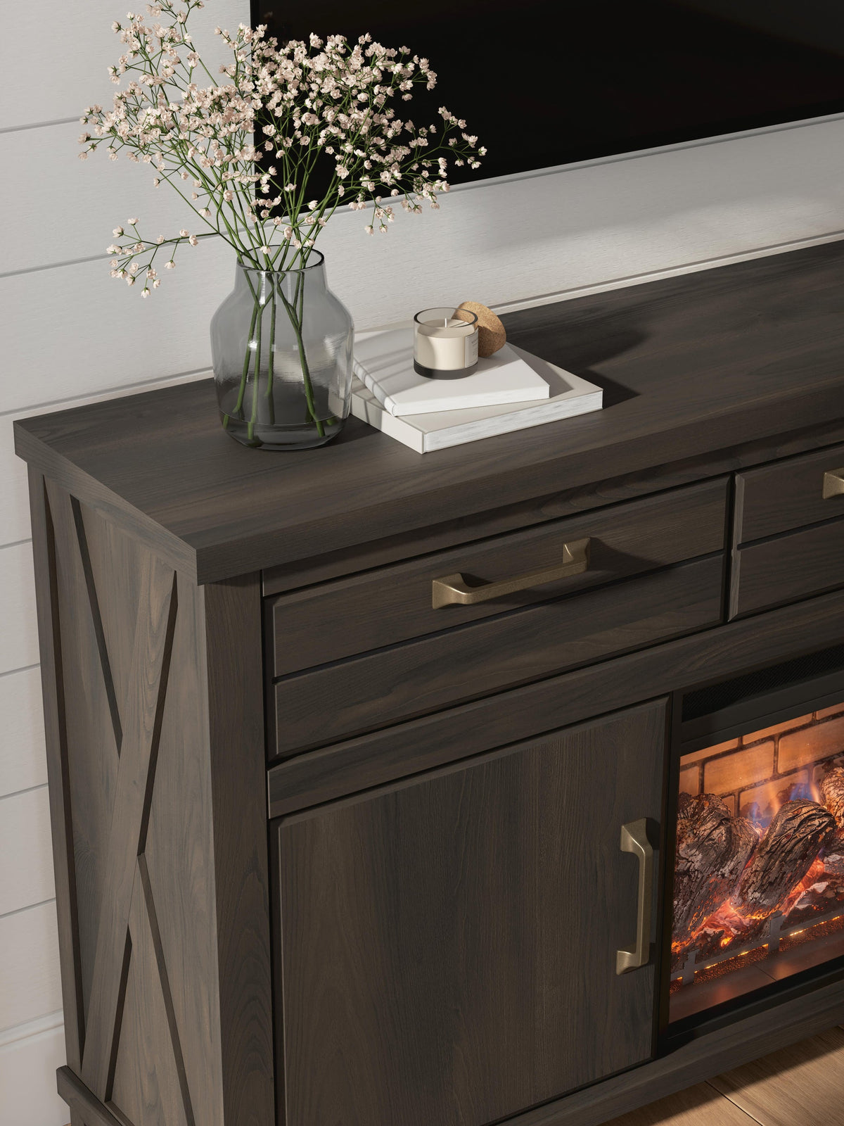 Brazen Valley 71" TV Stand with Electric Fireplace