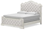 Arlendyne King Upholstered Bed with Mirrored Dresser and Nightstand