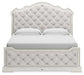 Arlendyne King Upholstered Bed with Mirrored Dresser and Nightstand